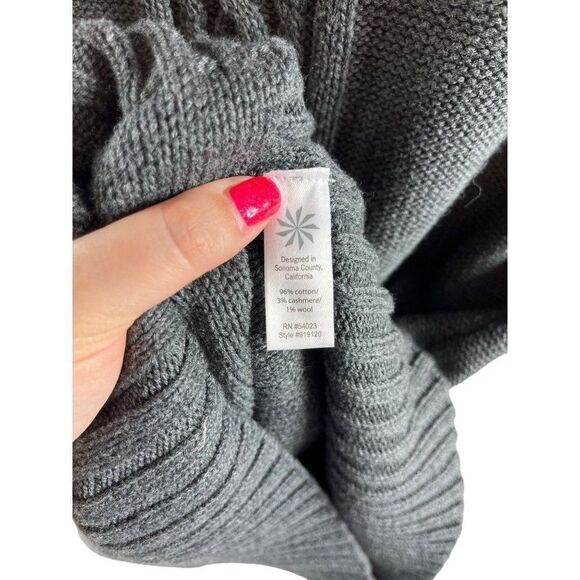 Athleta Tisbury Tunic Sweater Cashmere Blend Gray Cowl Neck Women Medium - Picture 7 of 8